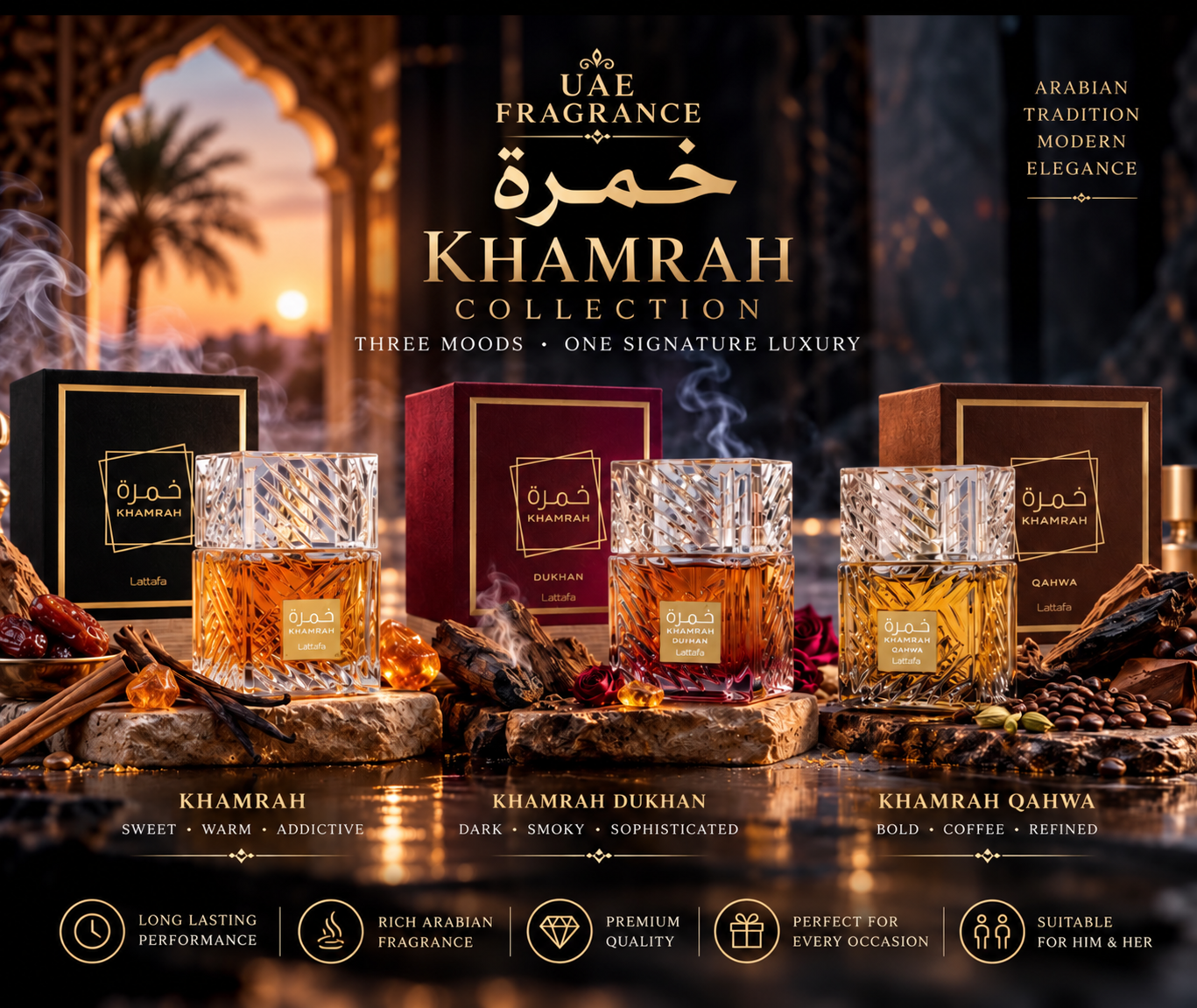Khamrah Collection promotional design
